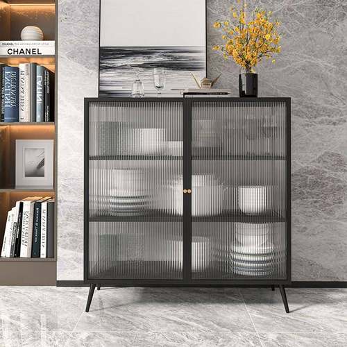 轻奢餐边柜长虹玻璃茶水柜厨房碗柜小斗柜现代简约酒柜客厅储物柜