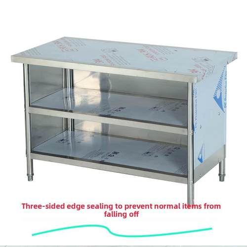 特厚不锈钢工作台三层厨房操作台工作桌打荷台打包台面拆装下封板