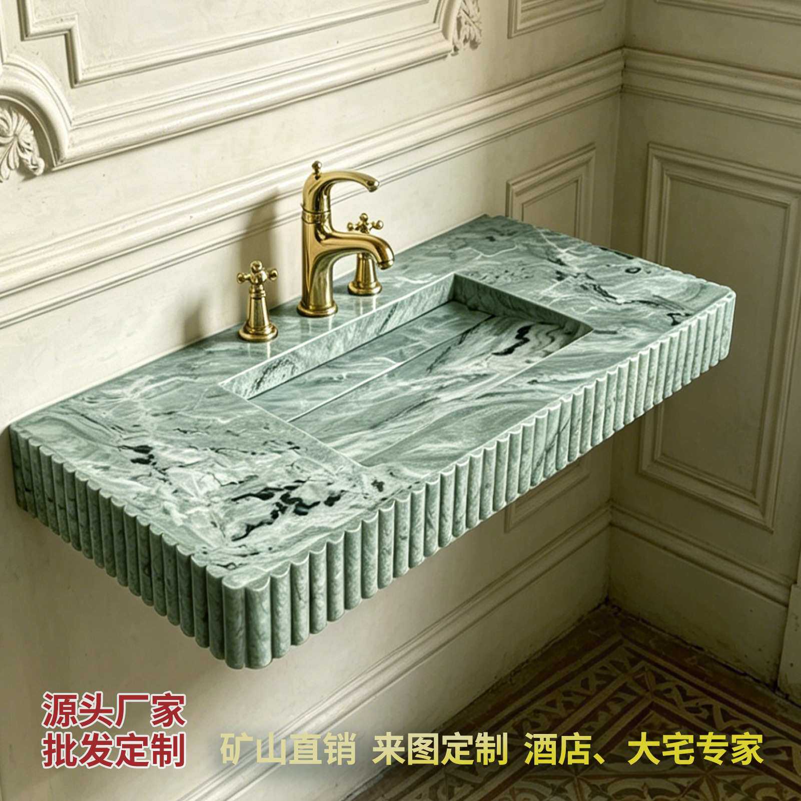绿色天然高级感大理石家具定制茶几吧台餐桌桌面台面定制加工