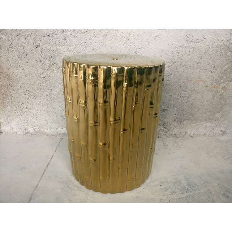 节节高竹节金色陶瓷鼓凳中国风鼓椅子圆凳换鞋凳电镀工艺