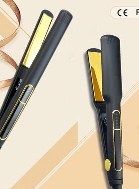 跨境直发器黑色两用夹板喷黄陶瓷油面板拉直板快速升温外贸直板夹