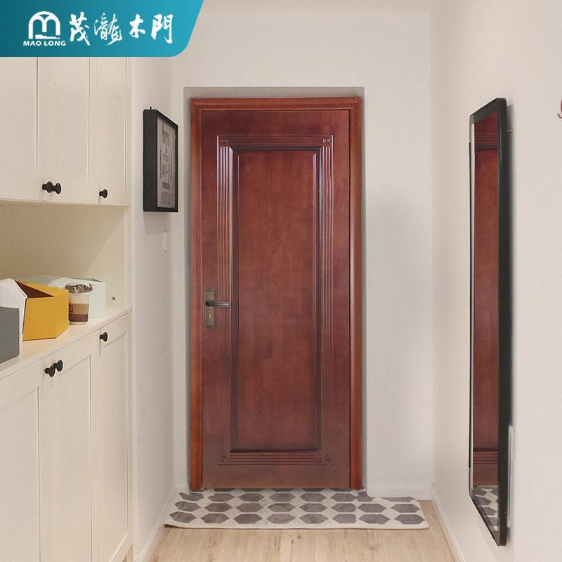 厂供订做现简约实木直平开门精装工家程门门ML-H009室内卧室门橡