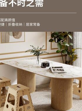 加ULO厚折凳塑料便携椅子户外马扎家餐用桌叠折凳成人板凳吃高凳