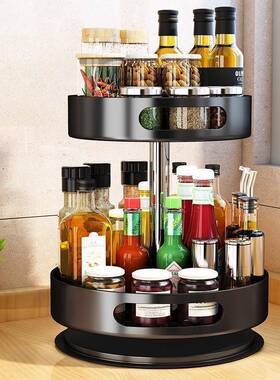 厨房调角料架可旋dEXs5ZBk转新款多层转台面可油盐酱醋杂各种物装