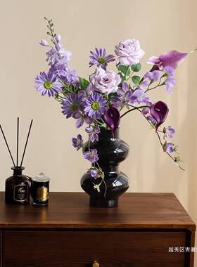 花轻奢蝴兰花束摆设饰餐桌玄关客厅花摆75954蝶件假花装插摆花