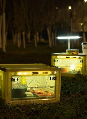 户外露营收箱纳折叠野营整理箱车载后杂备箱收纳盒物IRY衣服储箱