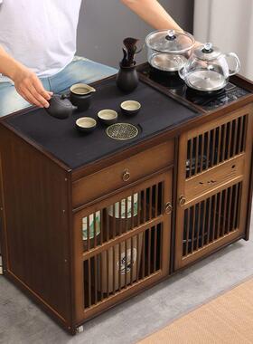 客ZON厅小茶车茶吧机家用底部上水一全烧水壶茶台体自动移动带轮