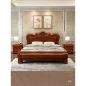 欧式 主卧实木床1.8938米双婚美式 乡村家床具简约现代1.5人物储高