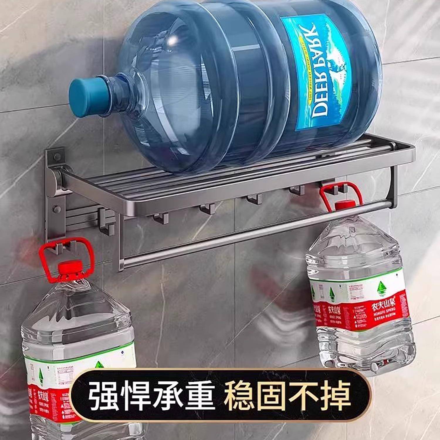 太空铝浴毛巾架F9679HM6孔免打厕所卫室生间置物衣服架收纳壁挂式