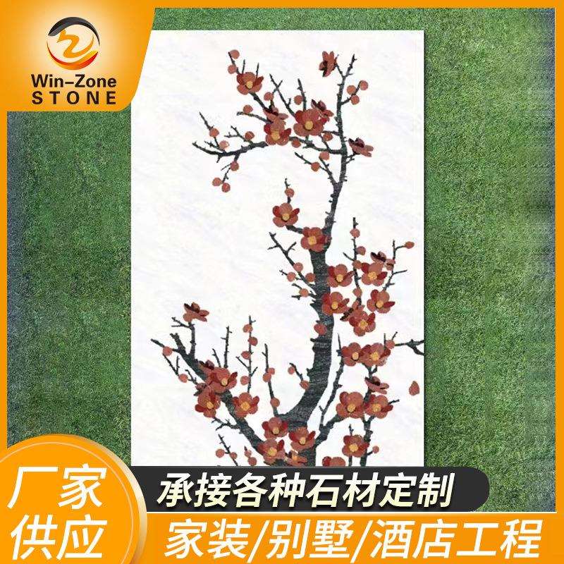 现代欧式轻奢风格大理石板材加工 酒店大理石水刀拼花大理石地板