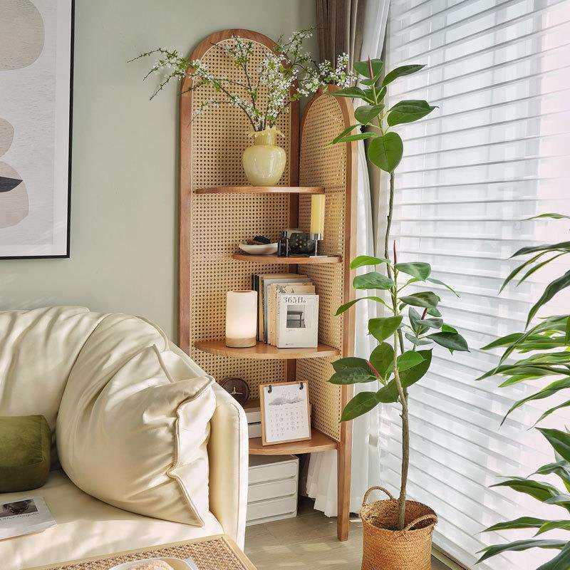 中复古式藤编转角柜子置物书架客厅沙发卧室墙边三拐实木屏风新品,电子元器件市场,其它元器件,淘宝优惠券,粉丝福利购,淘宝优惠卷