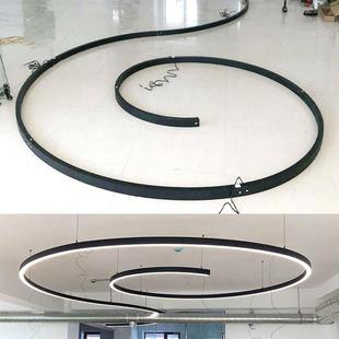华丽照明弧线灯套件办公吸顶灯套件环形灯蚊香弧线灯LED线条灯