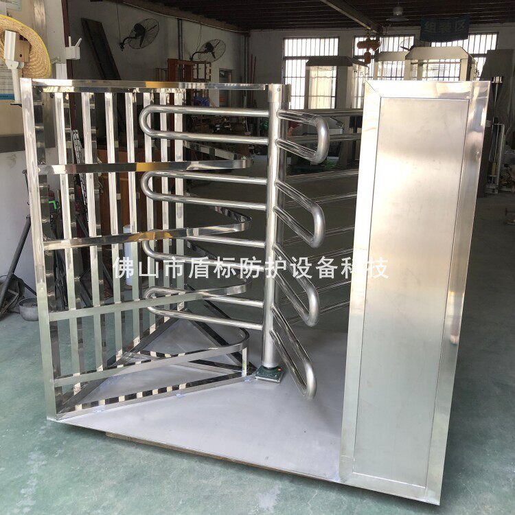 超市不锈钢单向门栅栏十字半高单限转闸禁行器车站景区出入口闸