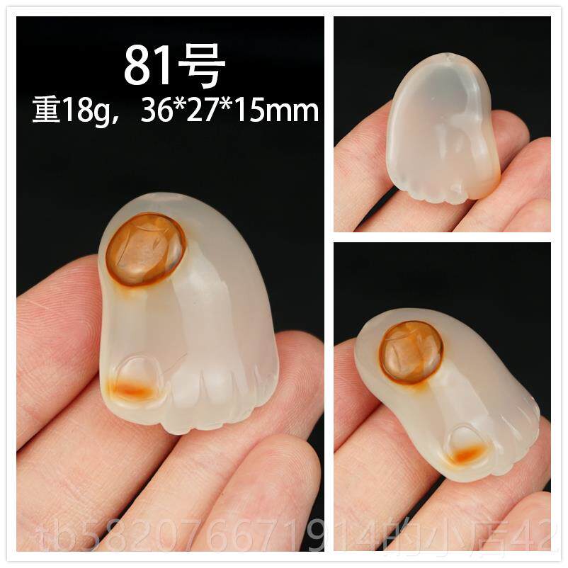 高档小丫号随纯天然玛瑙原石知足常乐玩脚手把玩件男士身红黄玉髓