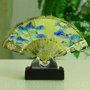 高档送外宾出国礼物寒梅品工艺扇装饰品折摆件客厅老饰品送外礼品