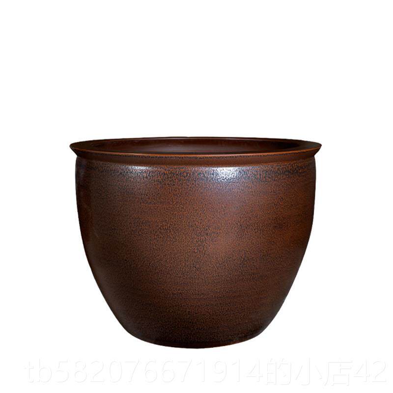 高档德镇锦陶瓷器鱼缸办公室客厅摆件水缸庭院大缸养盆鲤缸景乌鱼