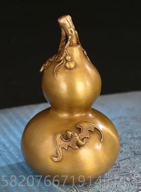 正品徽匠铜韵铜葫芦风水摆件招手把件大小芦葫财办公室家装居饰品