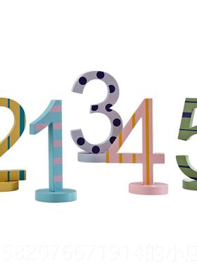 正品儿童房桌面件软装居好物字母数字创意木间质售楼家处摆样板装