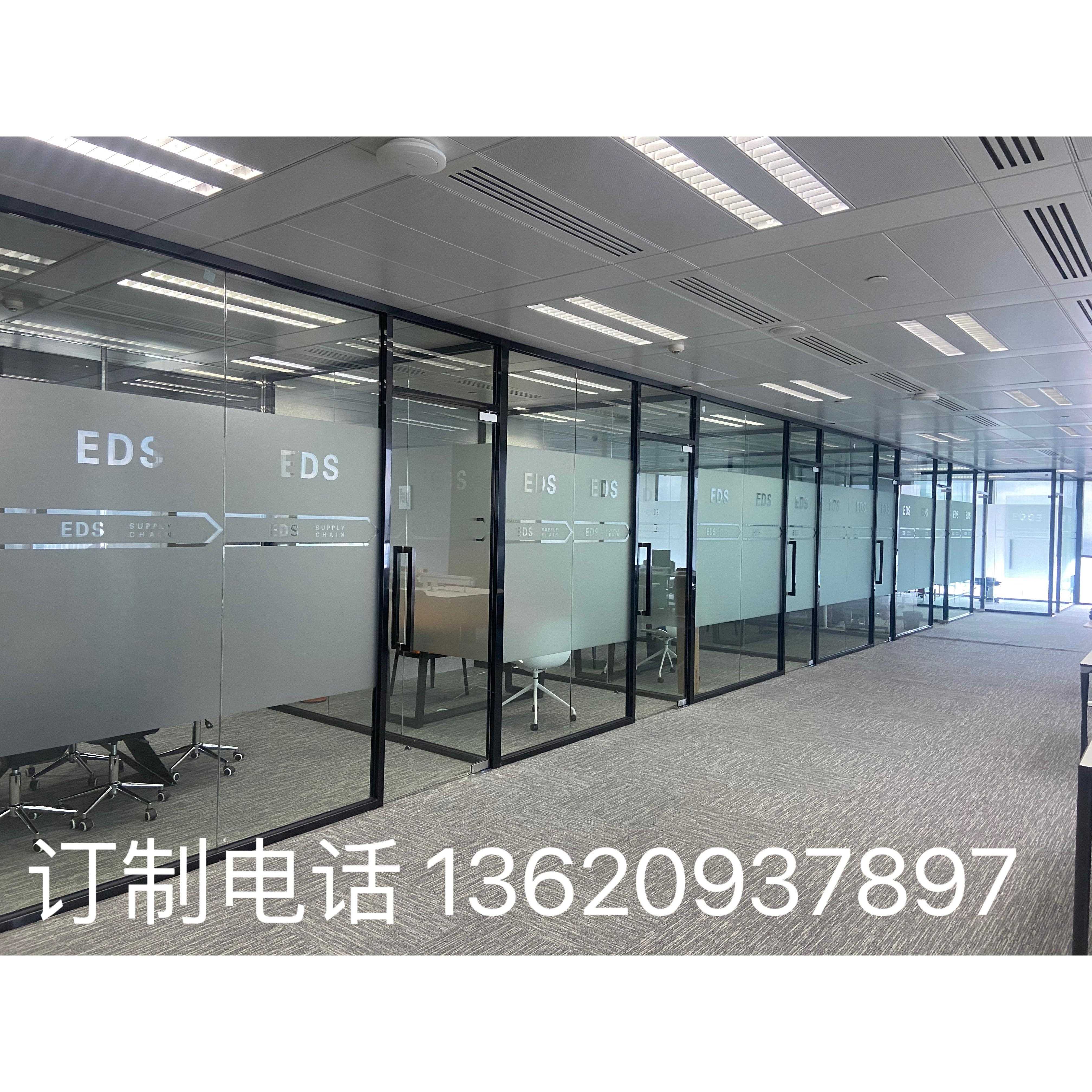 深圳惠州广州定制办公室玻璃隔断墙定做钢化玻璃墙高隔断