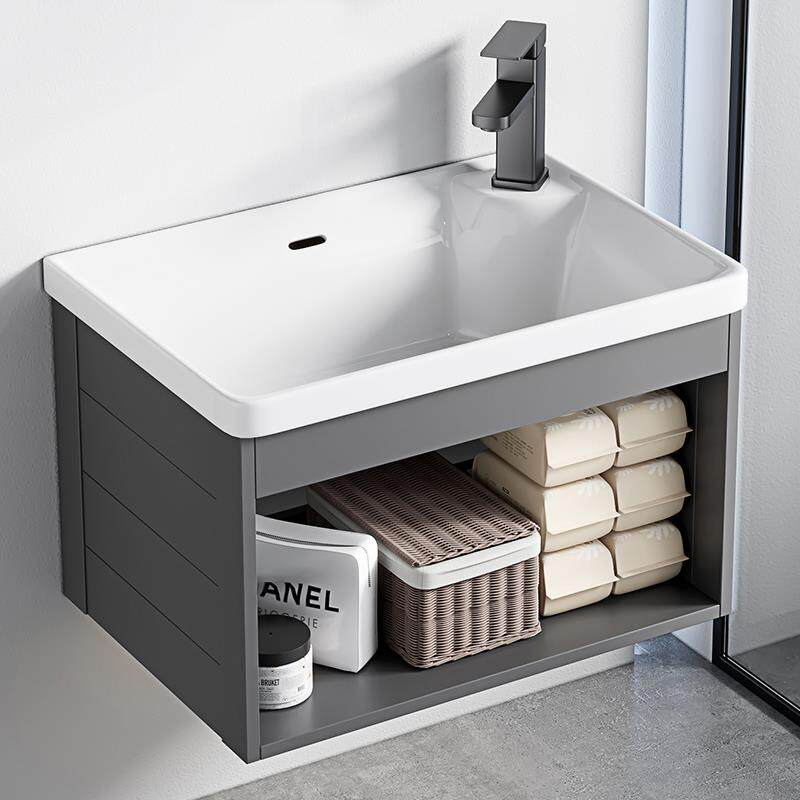 小户型洗手盆小尺寸卫浴挂墙式陶瓷一体洗脸盆柜组合阳台洗漱台池