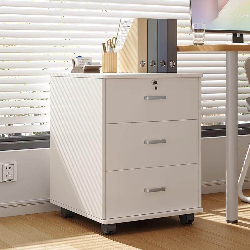 文件柜带锁可移动储物柜办公室抽屉柜带轮桌下收纳矮柜小柜子