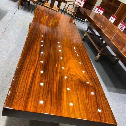 奥坎实木大板原木茶桌办公花梨红木茶桌茶台板新中式整块工厂现货