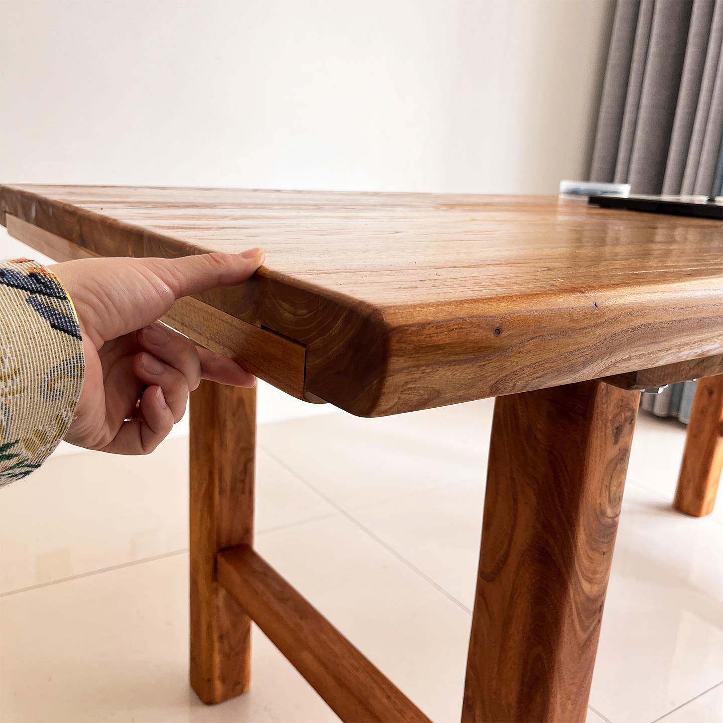 老榆木桌子茶桌茶台原木长桌子书桌餐桌大板桌长条桌实木桌吧台桌