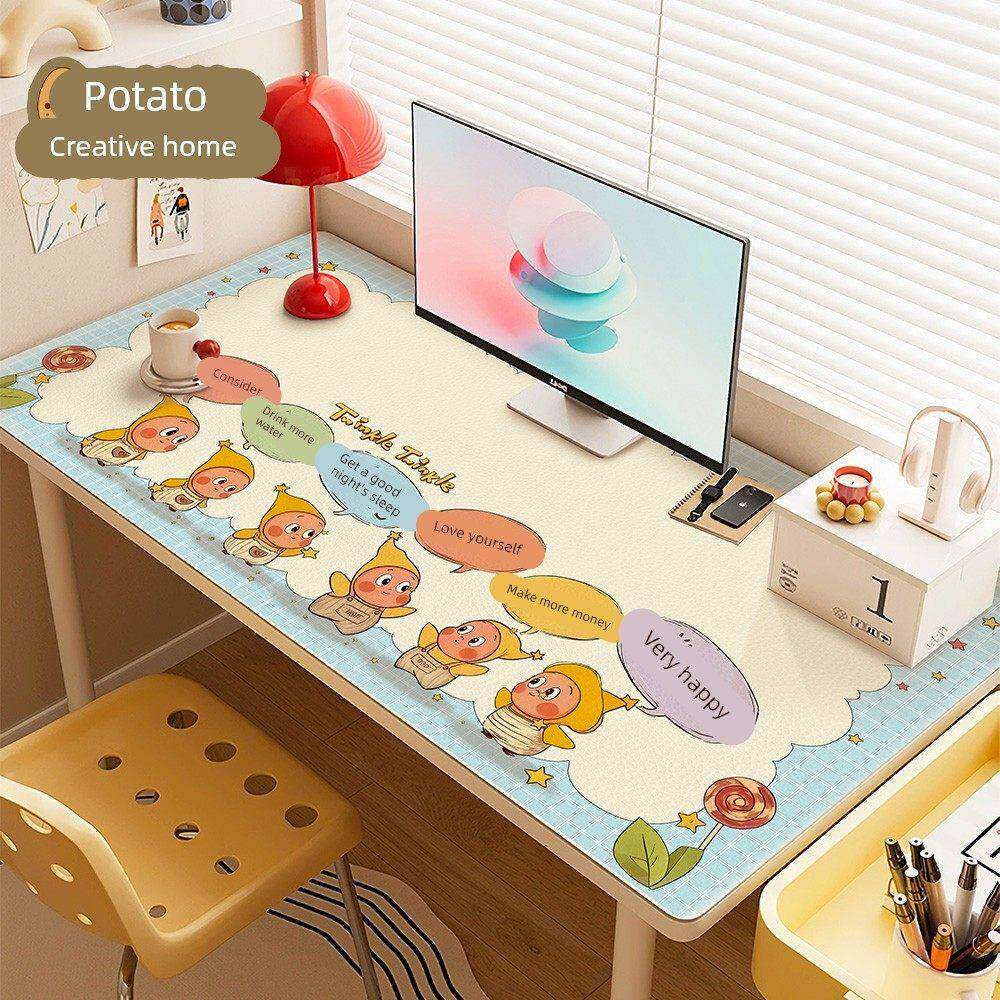 可爱星星人桌垫学生宿舍防水可擦洗皮革桌布办公室电脑桌面保护垫