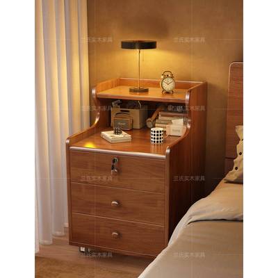 实木床头柜家用卧室2025新款简约现代储物柜床边柜子可移动置物架