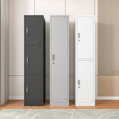 单门更衣柜办公铁皮柜员工宿舍健身房浴室收纳柜钢制带锁简易窄柜
