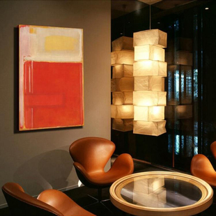 马克罗斯科现代简约橙黄极简装饰画玄关大幅挂画无框画色块艺术画