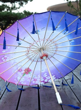 流苏花瓣伞旗袍走秀伞演出油纸伞表演黄色道具伞古风伞汉服舞蹈伞