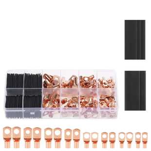 跨境 260PCS盒装窥口铜鼻子接线端子冷压端子连接器热缩管套件