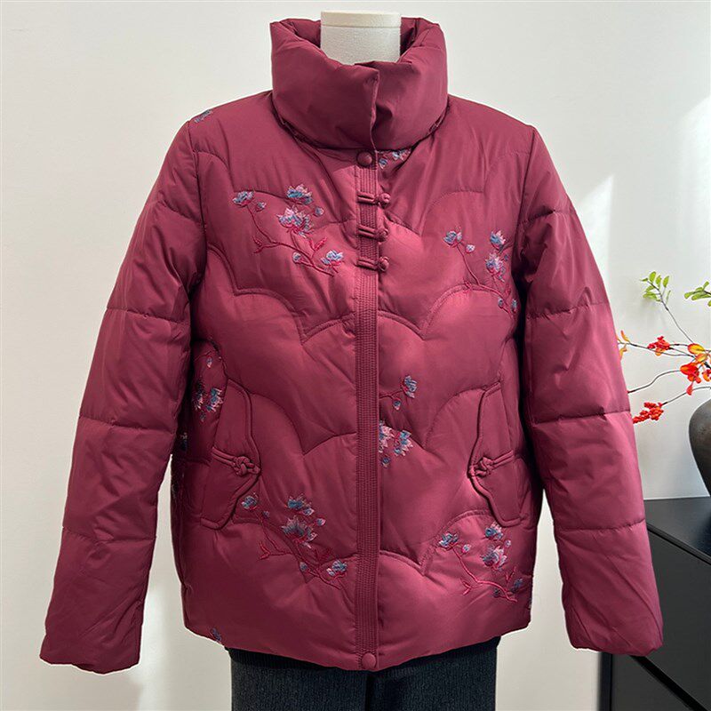 中老年女装奶奶羽绒服妈妈冬装外套洋气短款老人衣服婆婆防寒上衣