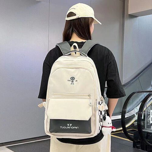 高中学生书包女初中生大容量韩版大学生设计感背包男双肩包女2025