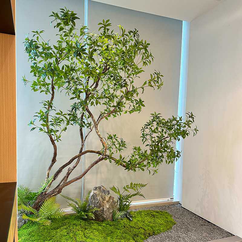 成都微景观造景设计施工仿真景观室内干景橱窗装饰造型树绿植报价