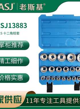 21PCS 十二角短套十二角梅花套筒扳手12角齿形套筒花型现货