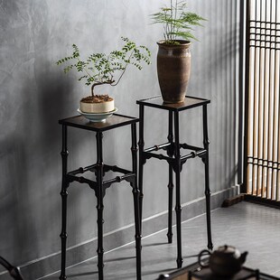 新中式筇竹花几花架竹禅意宋式香几古典明式家具盆景布置花竹架子