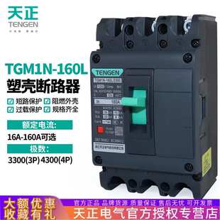 天正TGM1N-160L/3300空开160A塑壳断路器125A三相380过载报警不脱