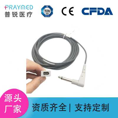 YSI400通用型心电监护仪体温传感器线6.3mm温度传感器探头转换线