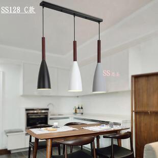 北欧现圆艺185代约餐厅灯创意个性饭厅简吧台铁吊灯三头直盘盘餐