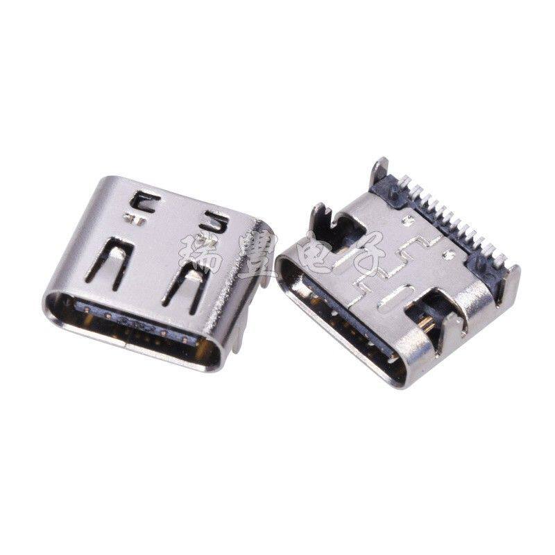 编带USB-3.1插座type-c16母座 高清传输母头4脚直插16P母接口盲插