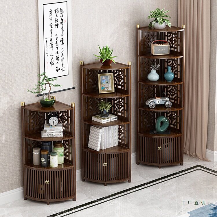 角柜墙角柜子储物柜展柜卧室转角柜落地实木收纳柜客厅转角置物架