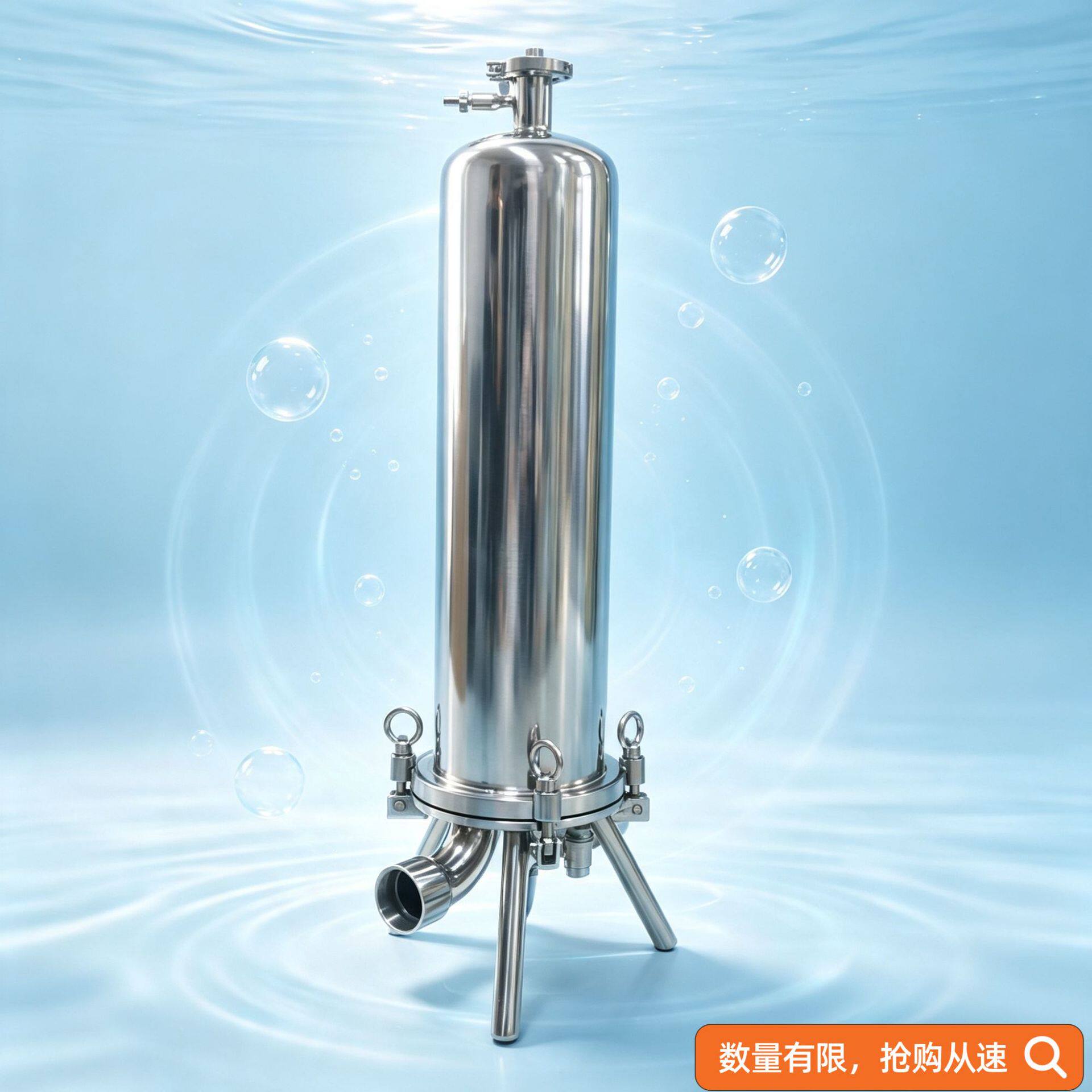 20寸套筒式卫生级精密过滤器微孔膜净水器304/316不锈钢材质可选