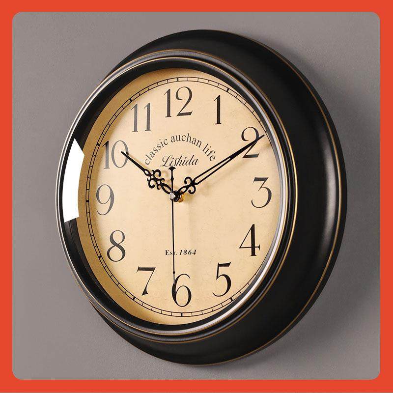 △美式224款客奢厅挂钟新轻Fh(h($ph复古0中古风挂墙钟表感艺术时