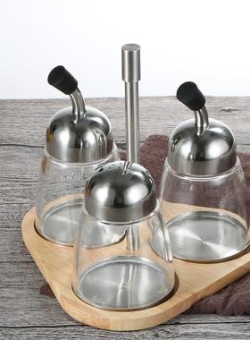 亚克透明HP-32158油桶瓶粉木座套装调力料瓶瓶粉调味盒厨房工具