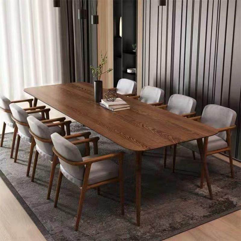 实木会议桌办公条长桌简约现代洽桌条桌桌谈椅长组k82合桌子工作