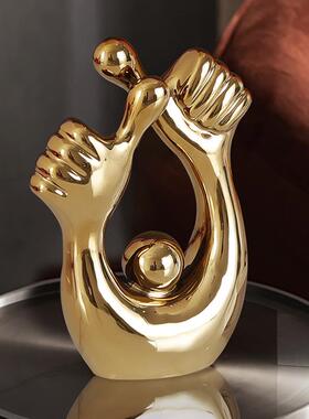 创意点赞成功摆居件家玄关陶酒柜电视柜书房办公桌室面瓷装1148饰