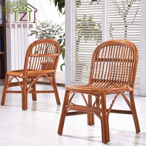 真藤闲椅子休太阳椅藤椅小子靠背椅茶楼椅户外椅阳台编藤椅单件小