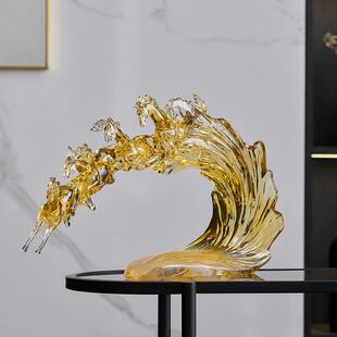 新中档马到成功摆代件新款现轻奢客厅式电高视柜酒柜装饰立HBL体